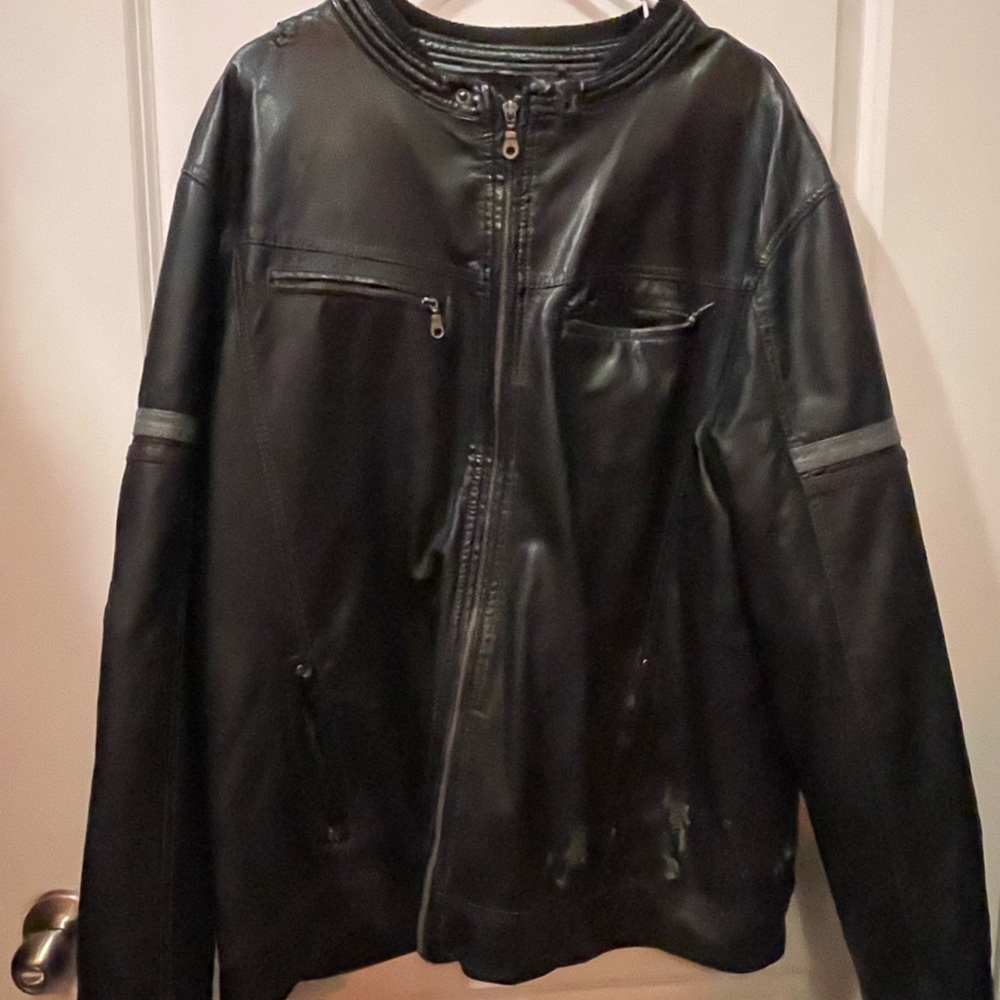 Machine Clothing Company Men's Faux Leather Moto Jacket, Size M